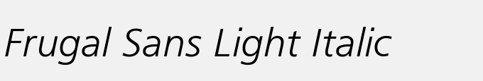 Frugal Sans Light Italic
